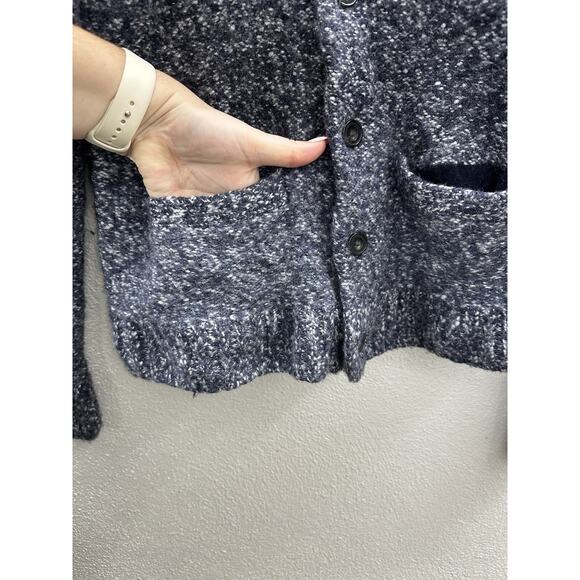 Abercrombie and Fitch Womens Sweater Cardigan Medium Blue Wool Blend Button Up - Picture 4 of 11